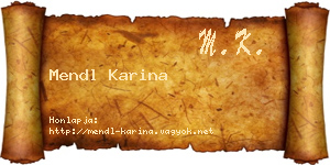 Mendl Karina névjegykártya